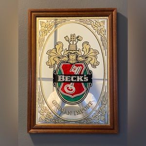 Vintages Beck’s Bar Mirror Beeco Mfg Co. Chicago  Breweriana Advertising Sign